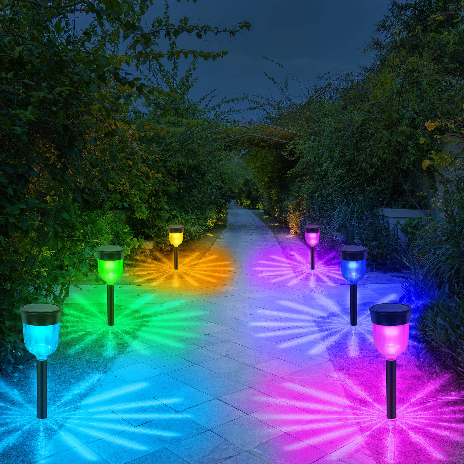 Amazon.co.jp: ガーデンライト 屋外 ソーラーライト 4個/セット多色