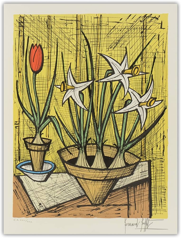 Amazon.co.jp: ベルナールビュッフェポスター花と静物壁アート