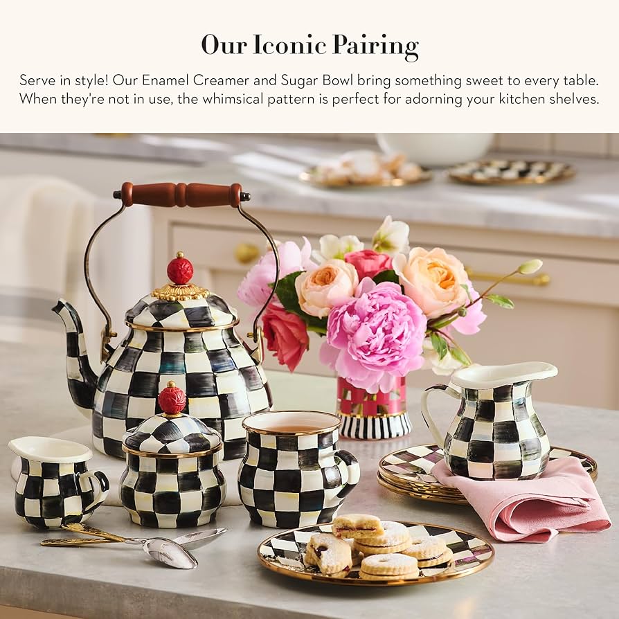 Amazon.com | MACKENZIE-CHILDS Enamel Creamer and Sugar-Bowl Set