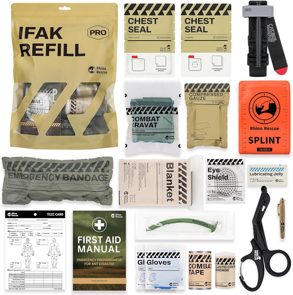 Amazon.com: RHINO RESCUE IFAK Refill Kit 17Pcs with CAT Gen-7