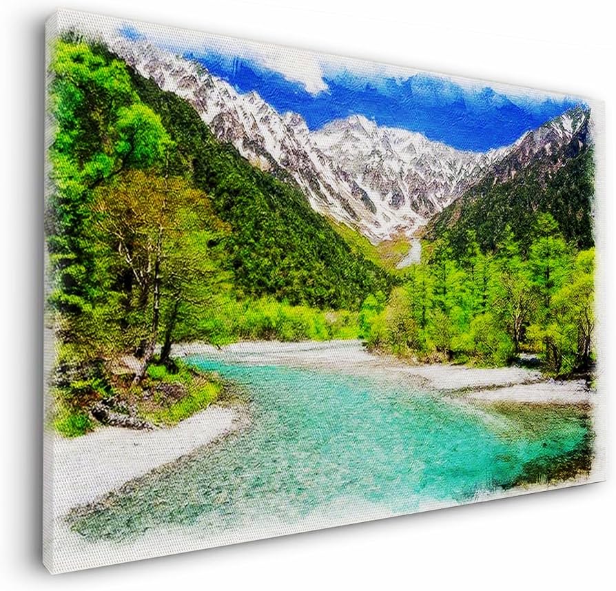 Amazon.co.jp: LUHSICE絵画 インテリア おしゃれ 絵「残雪の穂高連峰と