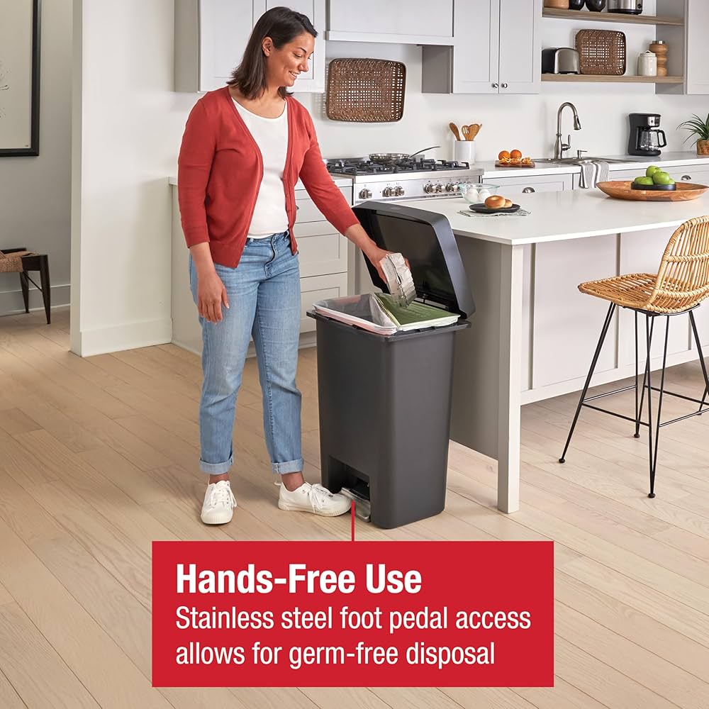 Amazon.com: Rubbermaid High-Capacity Step-On Trash Can, 19 Gallon