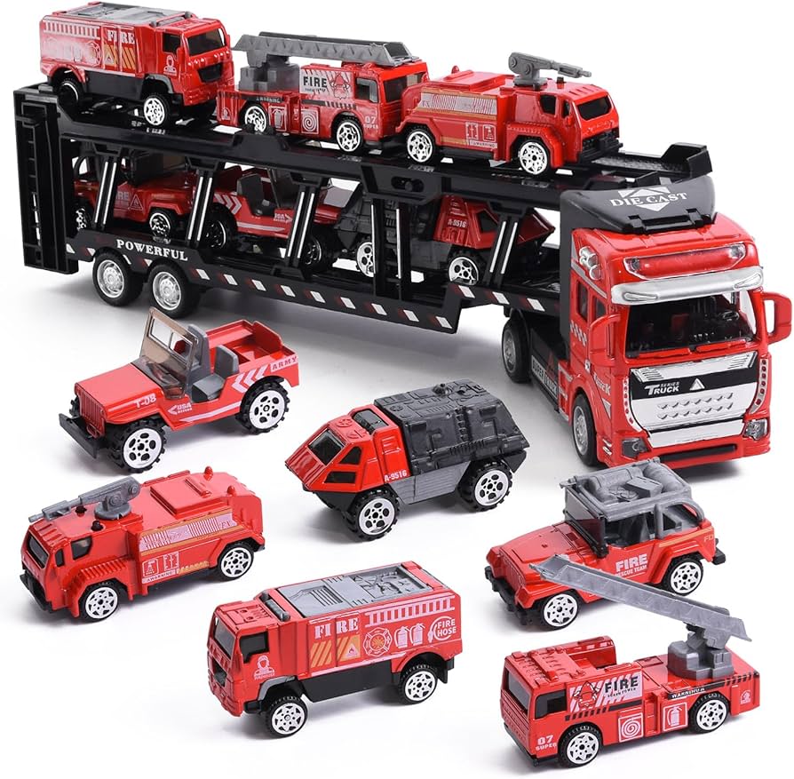 Amazon.co.jp: 【幼児教室先生監修】 消防車 おもちゃ トレーラー 車の