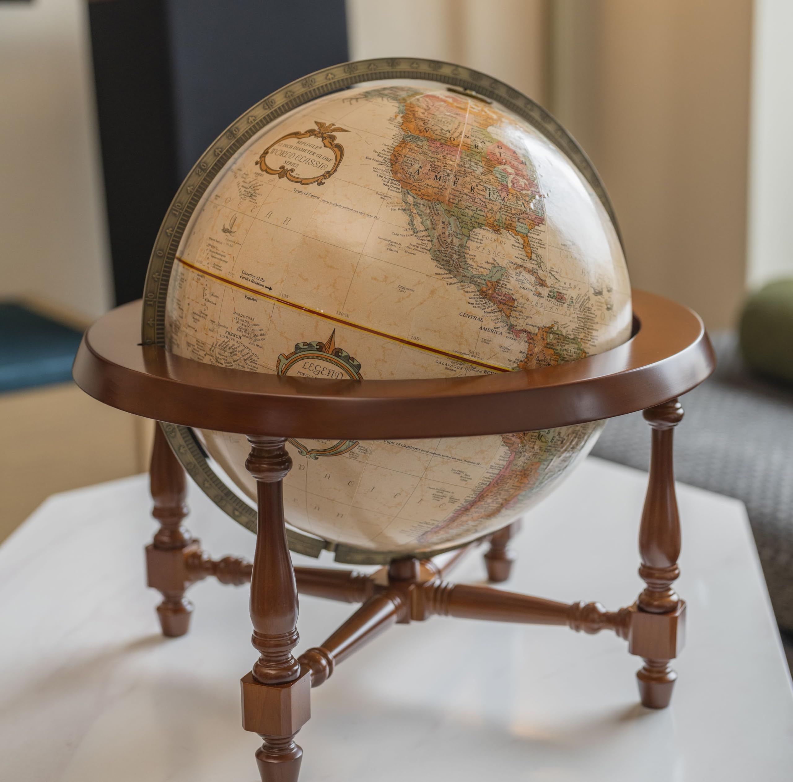 Amazon | リプルーグル 地球儀 コロニアル型 アンティーク 日本語版
