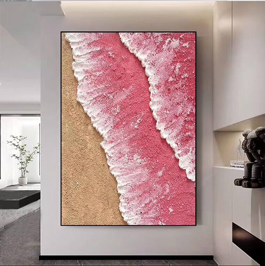 Amazon.co.jp: 海の風景 完全手描き油絵 3D立体 アートパネル 壁掛け