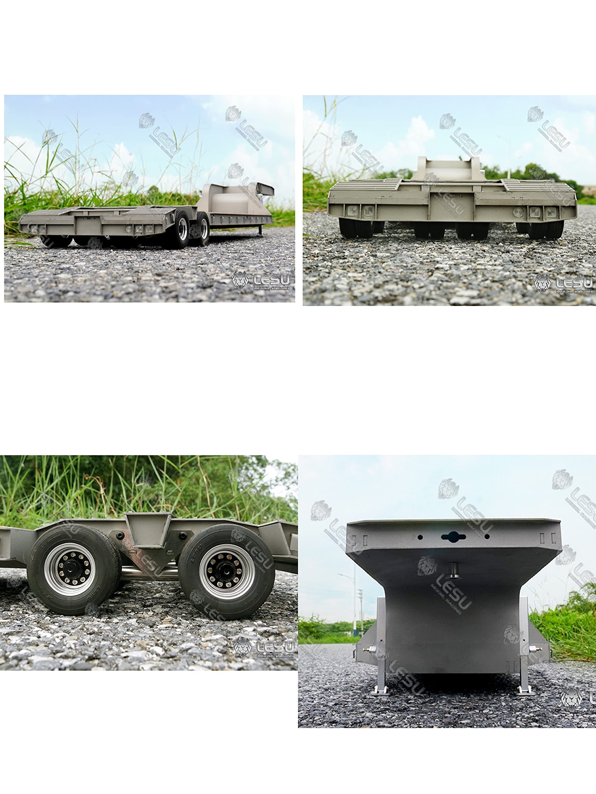 Amazon | 1/14 LESU 16輪低床トレーラー (本体) | プラモデル 通販
