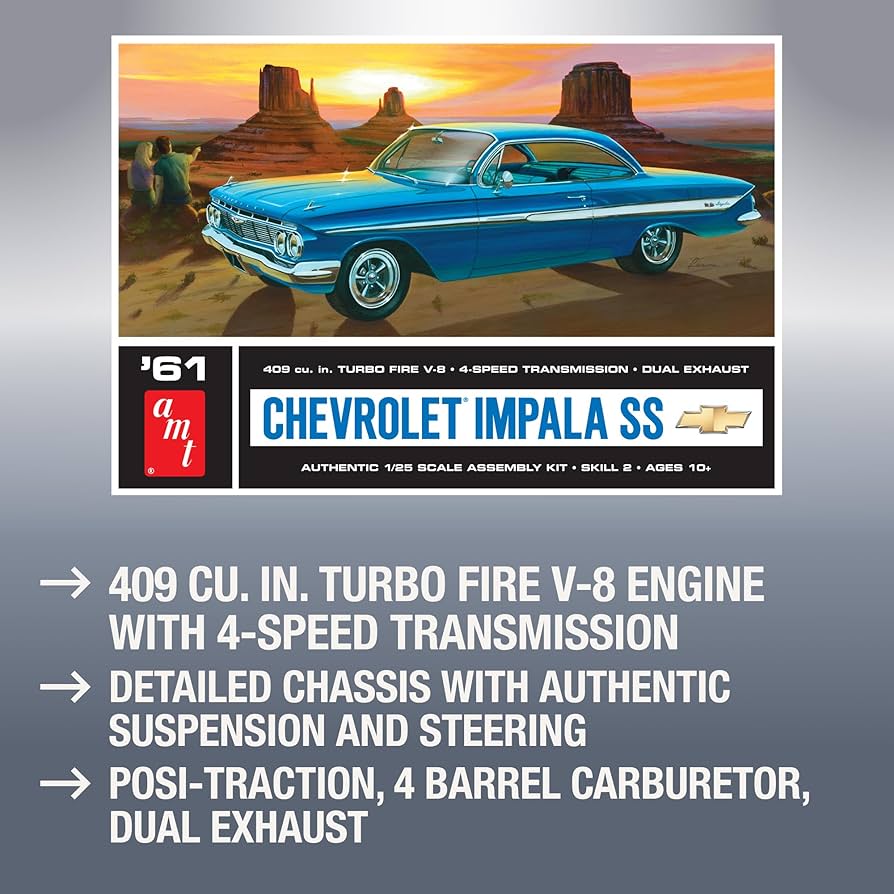 Amazon.com: AMT - 1961 Chevy Impala SS (AMT1013/12), 0.5 Liters