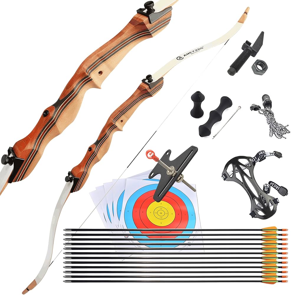 Amazon.co.jp: SHARROW 10/12/14/16/18/20ポンドリカーブボウ 木製伝統