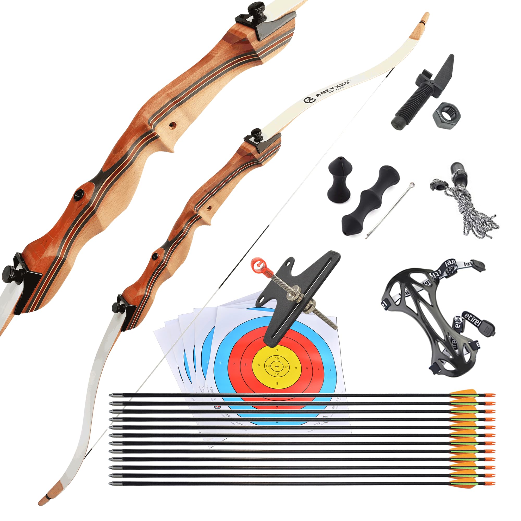 Amazon.co.jp: SHARROW 10/12/14/16/18/20ポンドリカーブボウ 木製伝統