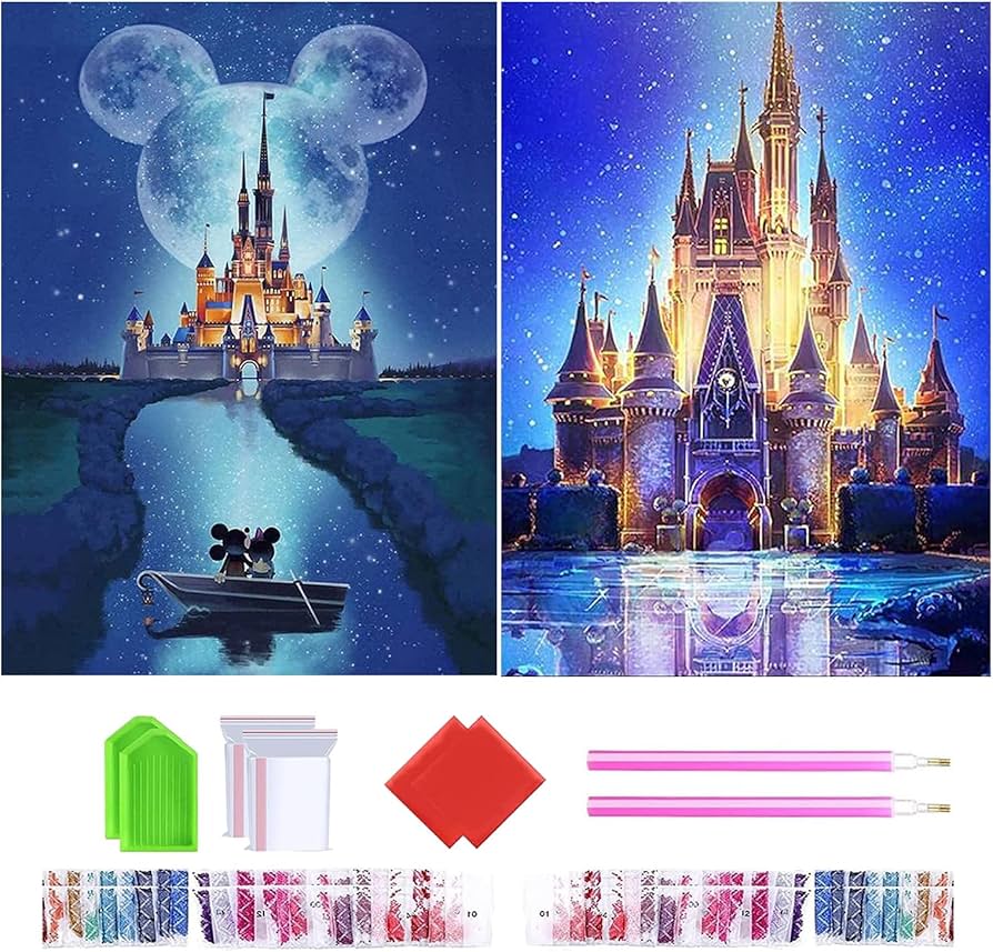 Amazon.co.jp: Wikrtoria 2枚ダイヤモンドアート キット 5D