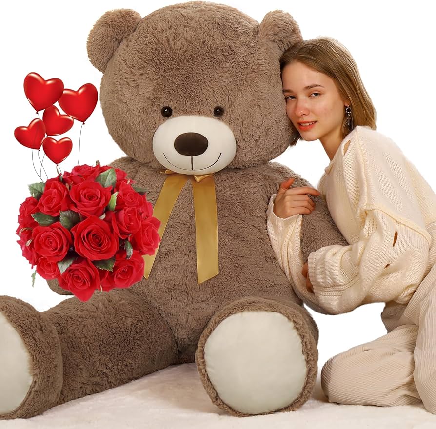 Amazon.com: Tezituor 5ft Big Teddy Bear,Giant Brown Stuffed Animal