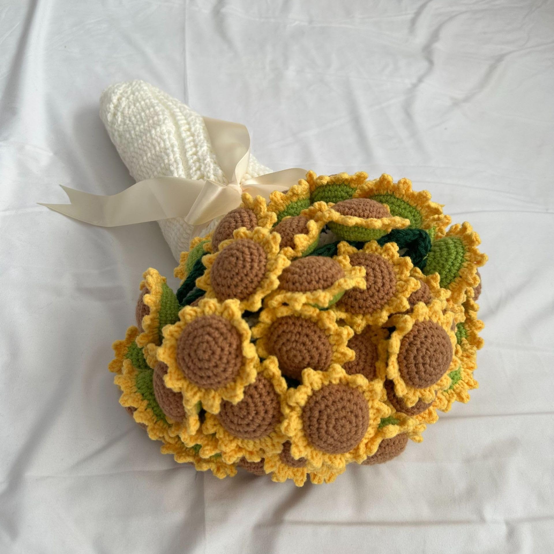 Amazon | ハンドメイド クロシェ フラワーブーケ ブランケット