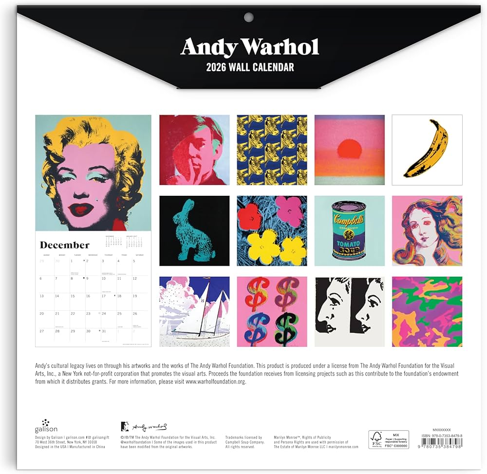 Amazon | Warhol Classic 2026 Wall Calendar | Galison, Warhol, Andy