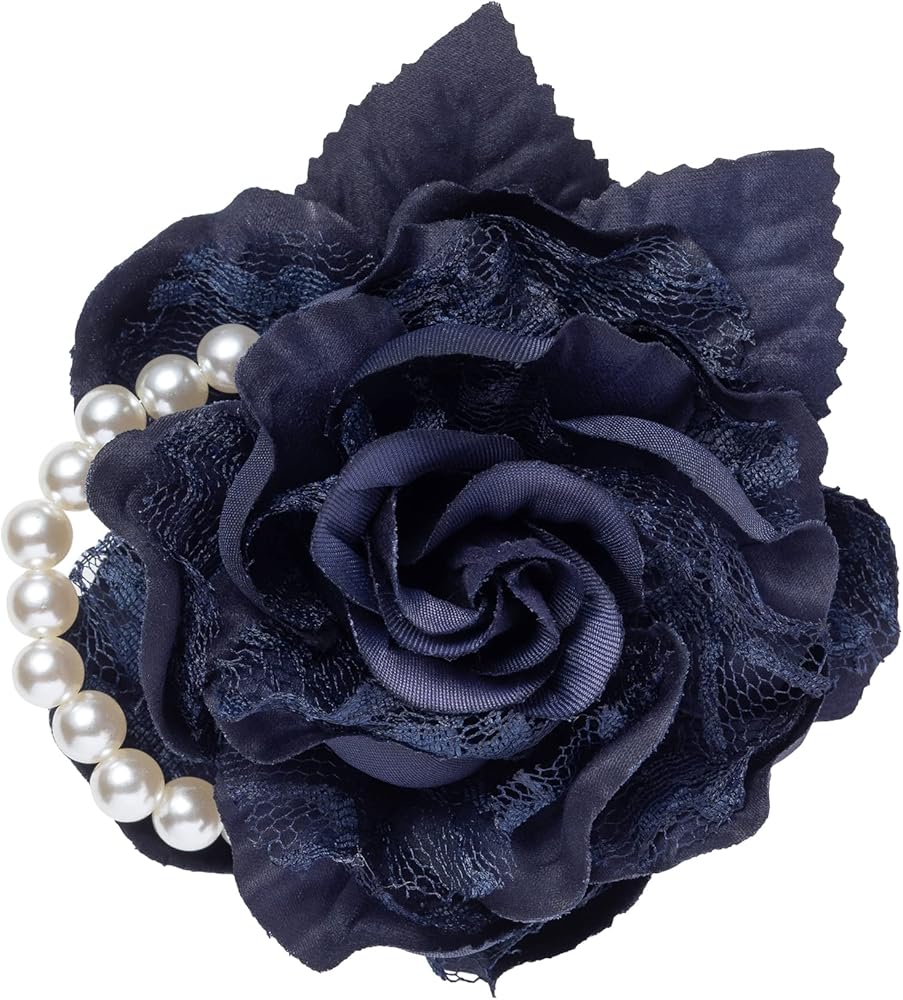 Amazon | Mare GooDs コサージュ パール付き ローズコサージュ バラ