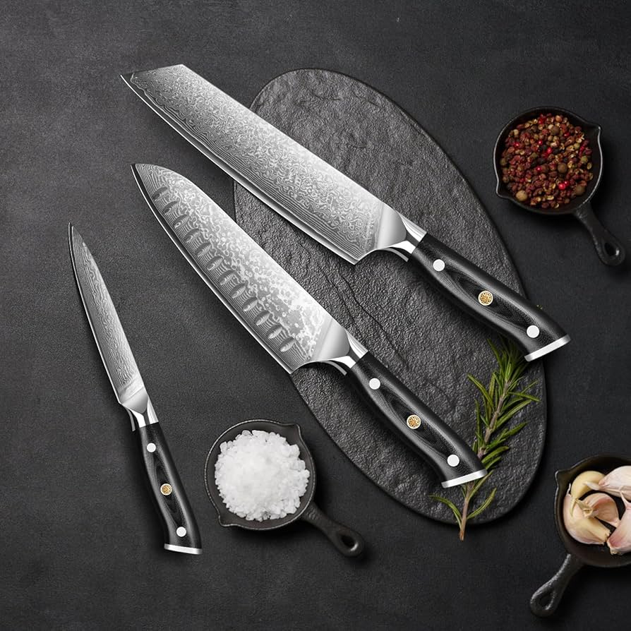 Amazon | KyushuBlade 包丁3本セット【三徳+牛刀+ペティナイフ】プロ用