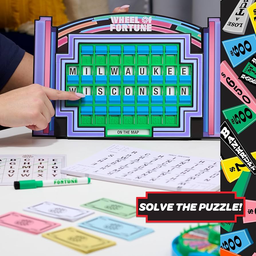 Amazon.com: Wheel of Fortune Deluxe Game, 100 Puzzles Included