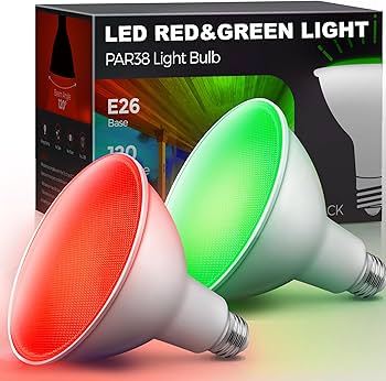 L LOHAS LED Red Green Flood Light Bulbs, PAR38 LED Flood Light
