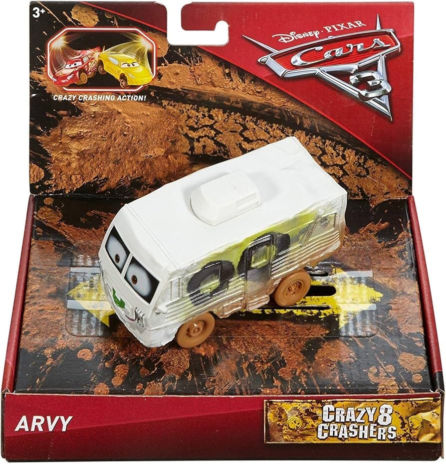 Amazon.com: Disney Pixar Cars 3 Crazy 8 Crashers Arvy Vehicle, 1