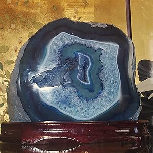 Amazon | theory xyz 瑪瑙 置物 (めのう) 原石 台付き 青瑪瑙(アゲート