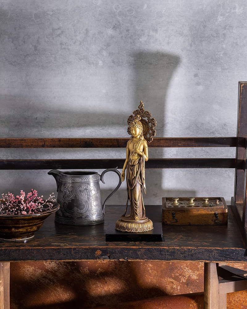 Amazon｜仏師銘版 聖観音菩薩 21.2cm 蝋型/青銅（ブロンズ）製 仏師