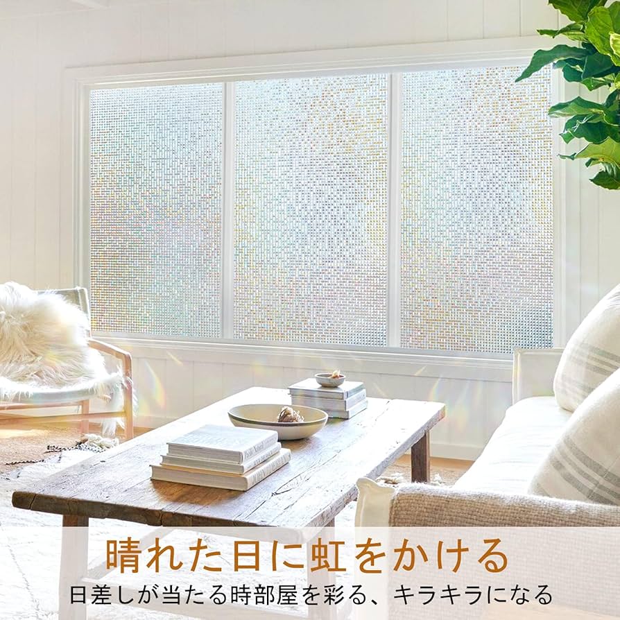 Amazon｜Rabbitgoo 窓ガラス目隠しフィルム 目隠しシート 窓用フィル