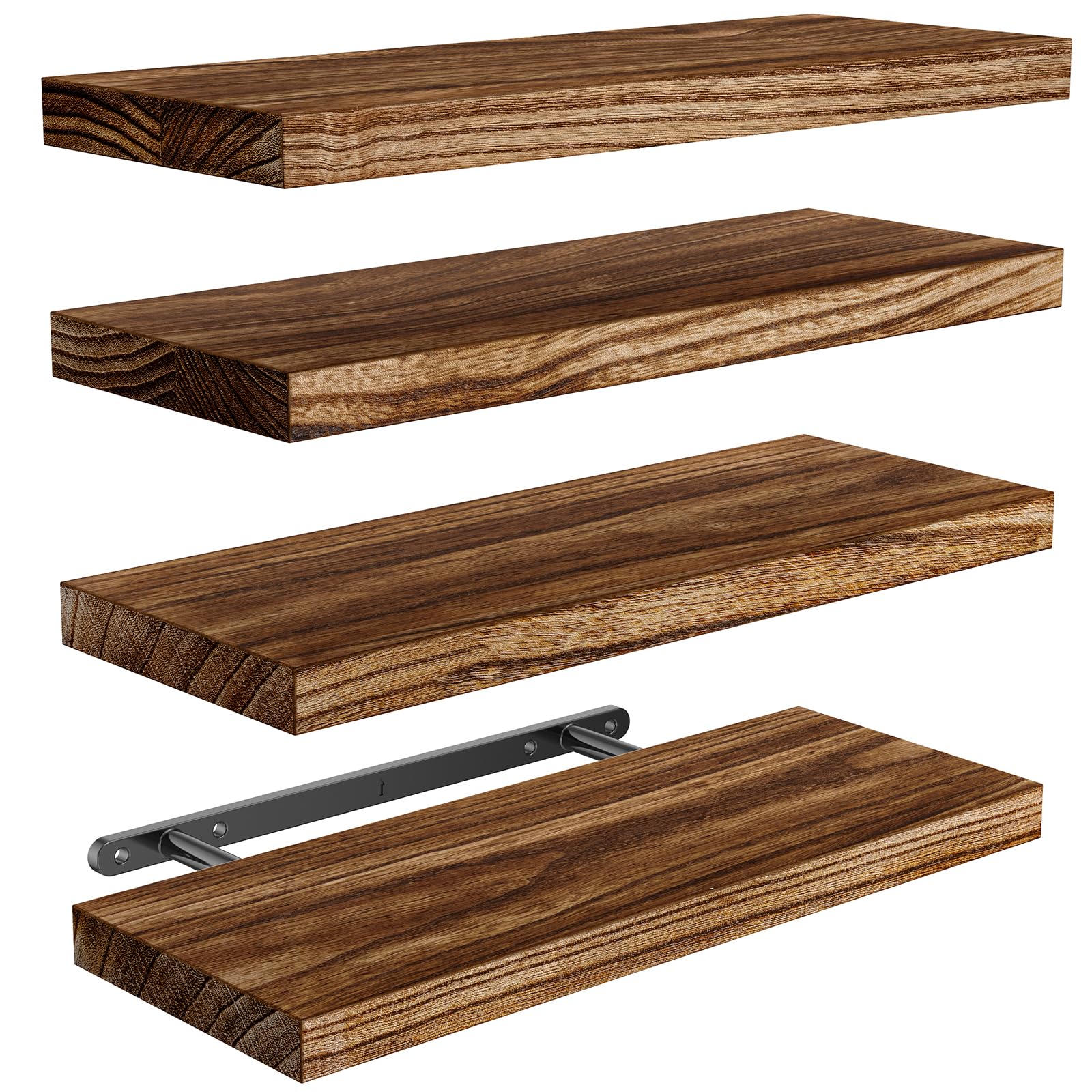 Amazon.com: AMADA HOMEFURNISHING Floating Shelves, Paulownia Wood