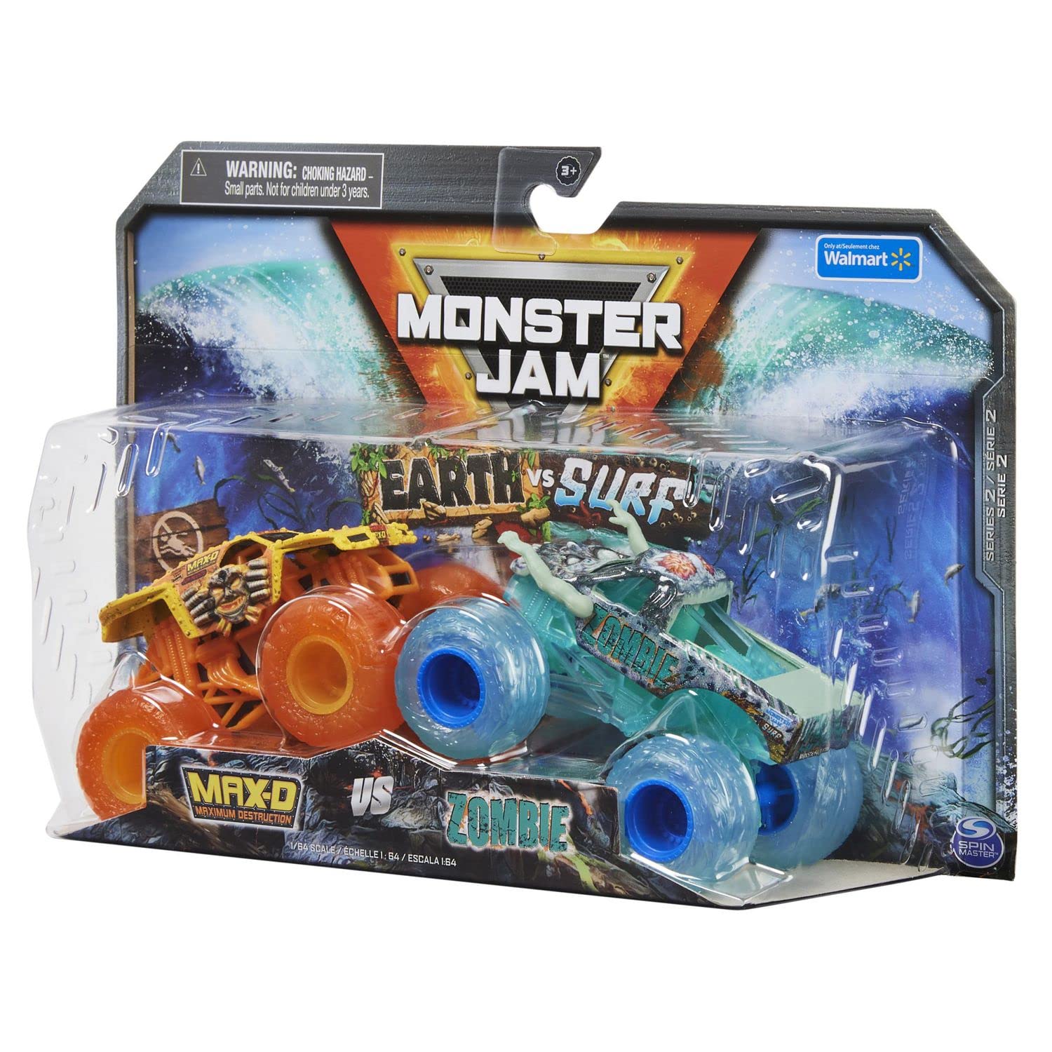 Amazon.com: Monster Jam Earth vs Surf [Max D and Zombie] 1:64