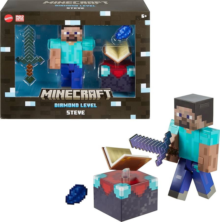 Amazon.co.jp: Mattel Minecraft ダイヤモンドレベル スティーブ