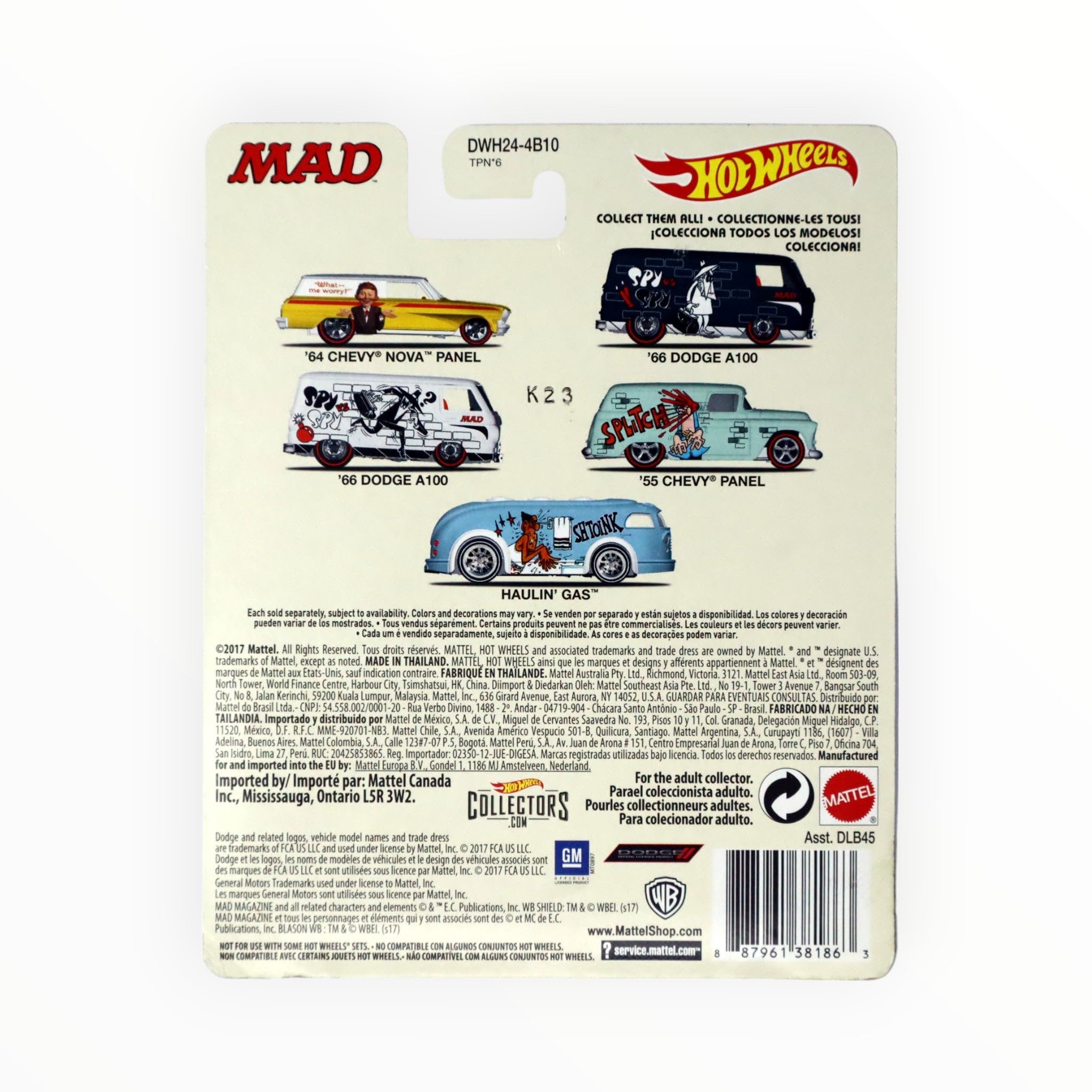 Amazon.com: Hot Wheels POP Culture MAD Yellow '64 Chevy NOVA Panel