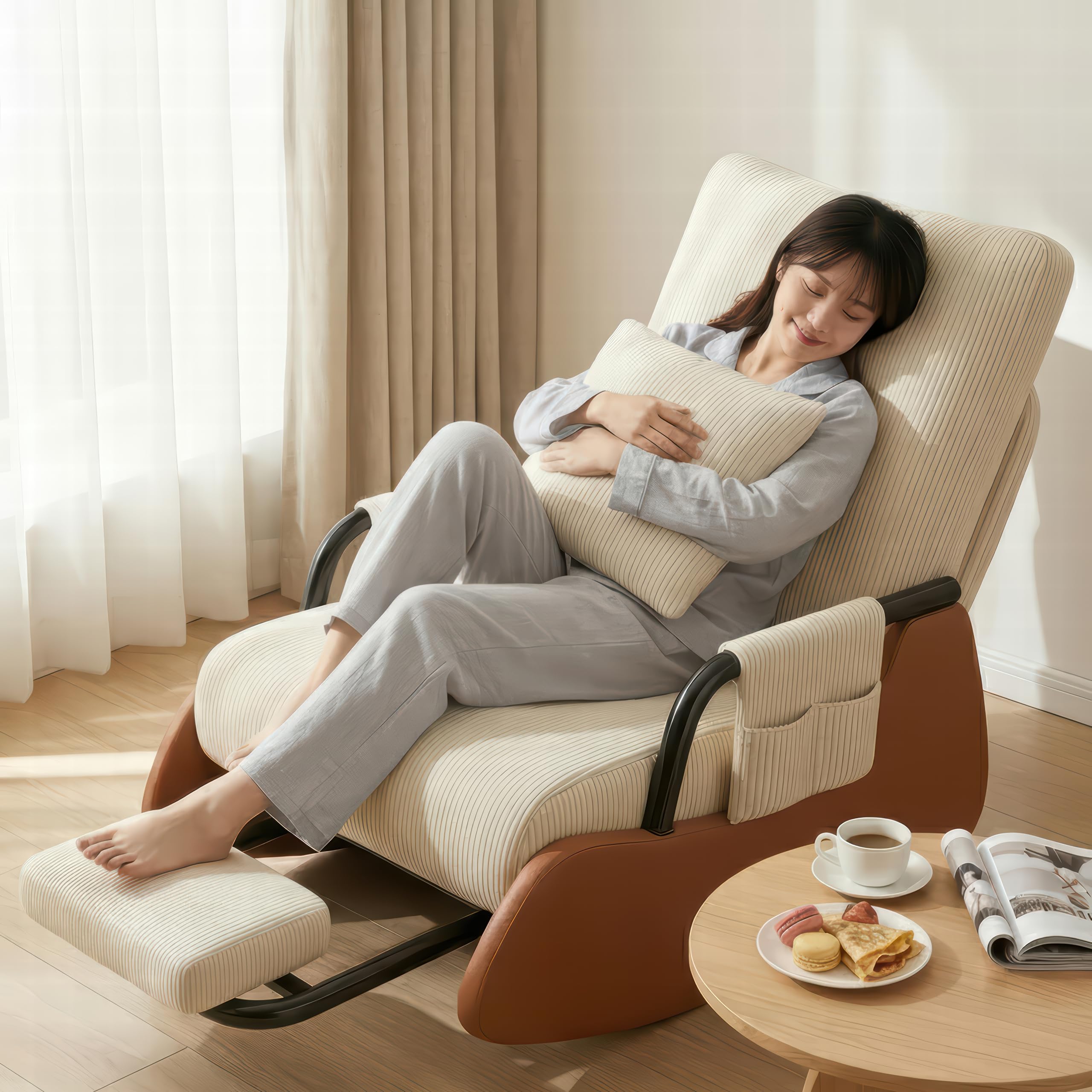 Amazon｜ロッキングチェア リクライニングチェア オットマン付き｜3