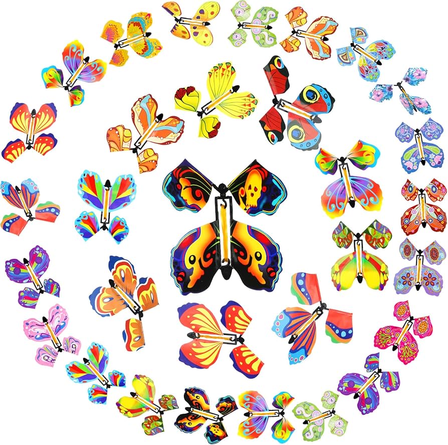 Amazon.co.jp: 20ピース マジックフライングバタフライ ゴムバンド