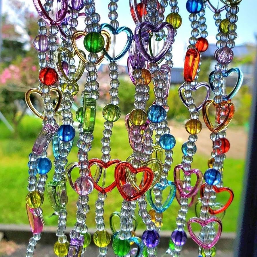 Amazon.co.jp: ビーズのれん ビーズカーテン 珠暖簾 ポップ カラフル