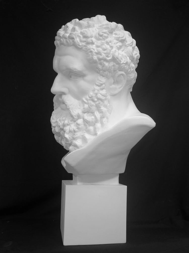 Amazon.co.jp: 石膏像 S－228 ファルネーゼのヘラクレス頭像 H