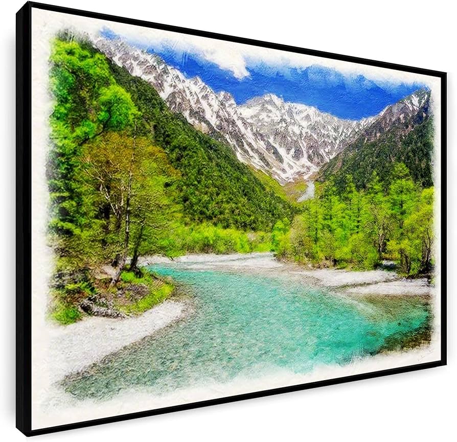 Amazon.co.jp: LUHSICE絵画 インテリア おしゃれ 絵「残雪の穂高連峰と
