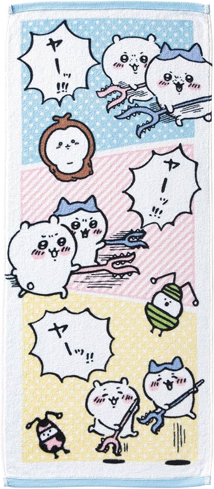 Amazon.co.jp : 丸眞 フェイスタオル ちいかわ ヤーッ!! 約W34×H80cm
