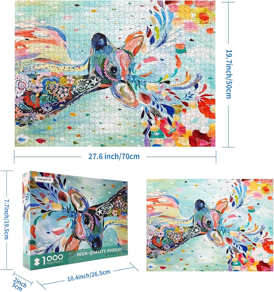 Amazon | CHengQiSM 1000ピース ジグソーパズル 彩色鹿 パズル 絵画
