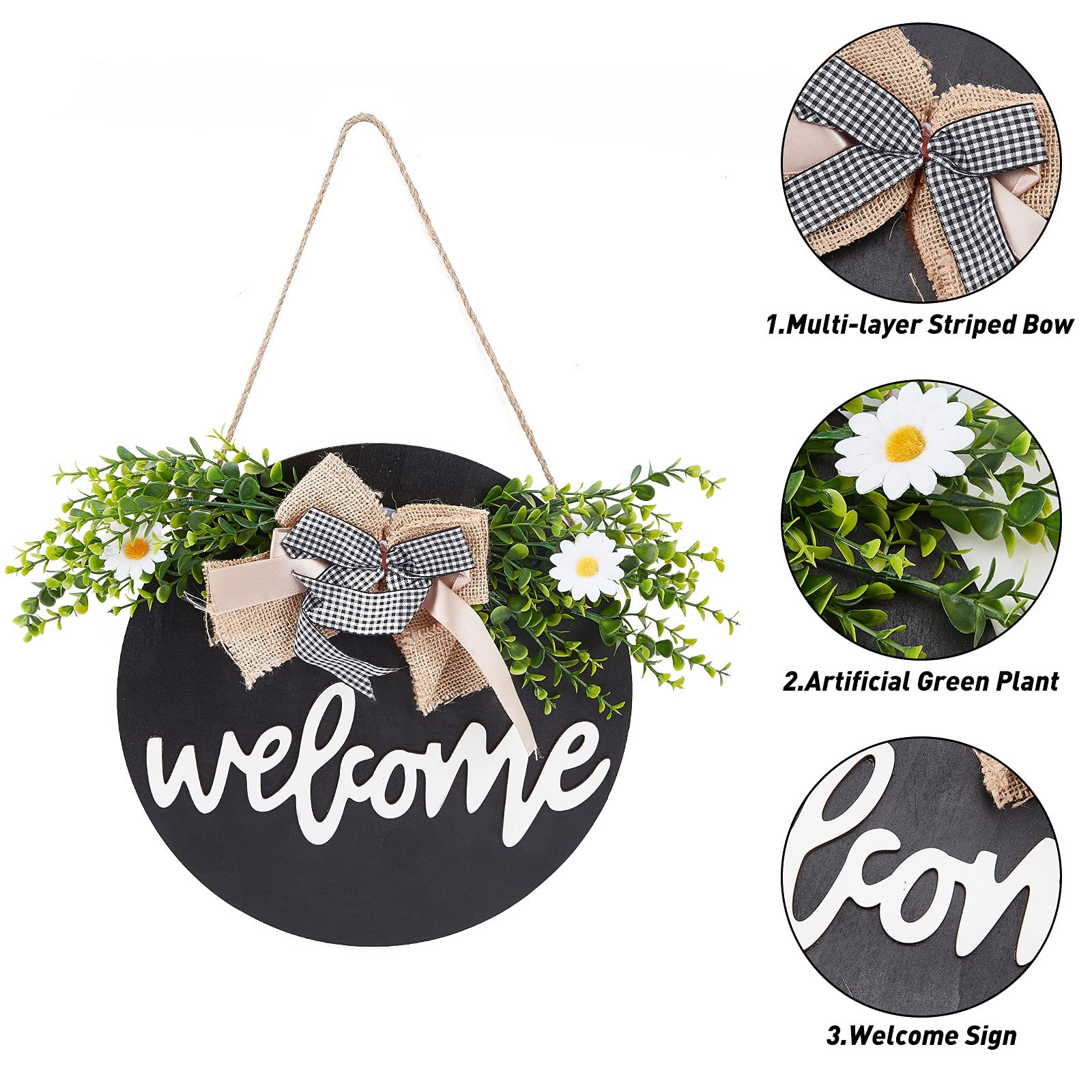 Amazon.co.jp: SUPERDANT ウェルカムボード 玄関 ウェルカムプレート