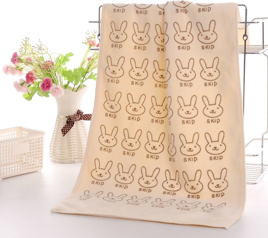 Amazon｜ウサギ柄 マイクロファイバー タオル 5枚セット 速乾 かわいい