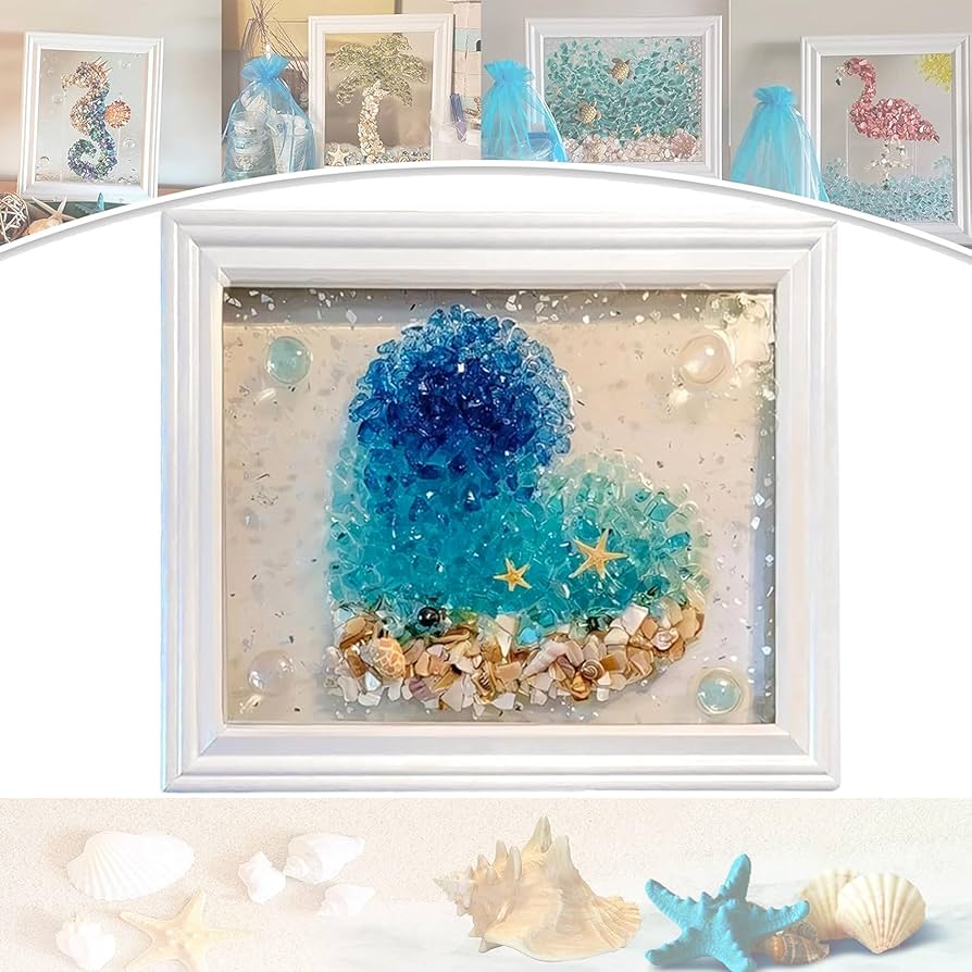 Amazon | シーグラスアートキット、DIY樹脂ビーチアートキット、DIY