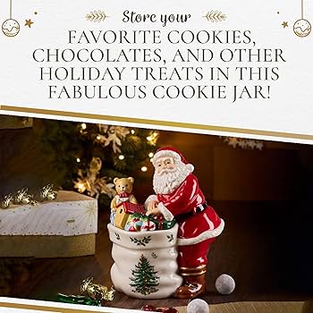 Amazon.com: Spode Christmas Tree Figural Santa Cookie Jar - 12