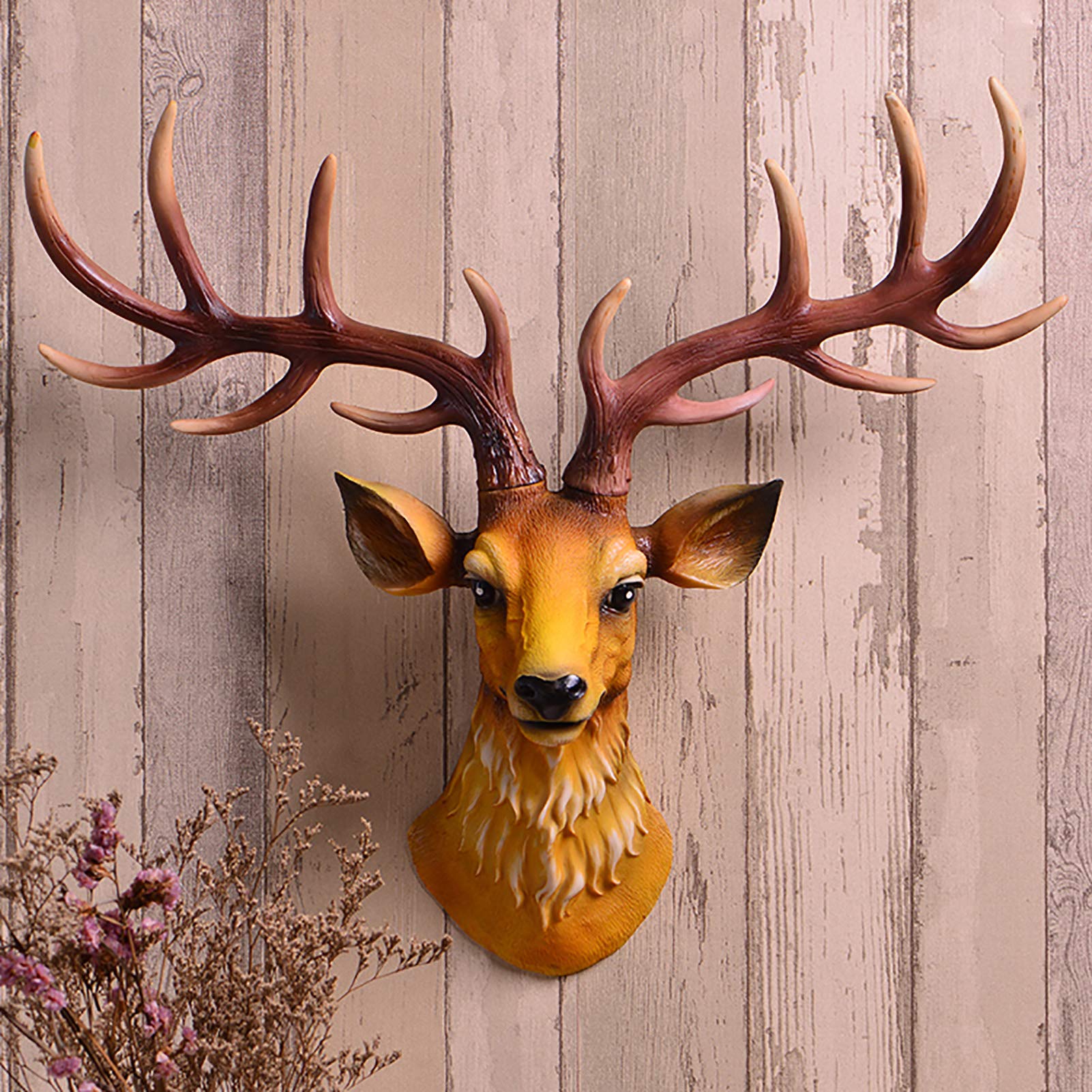 Amazon.co.jp: 壁に取り付けられたのどの鹿の頭より大きなのどの剥製