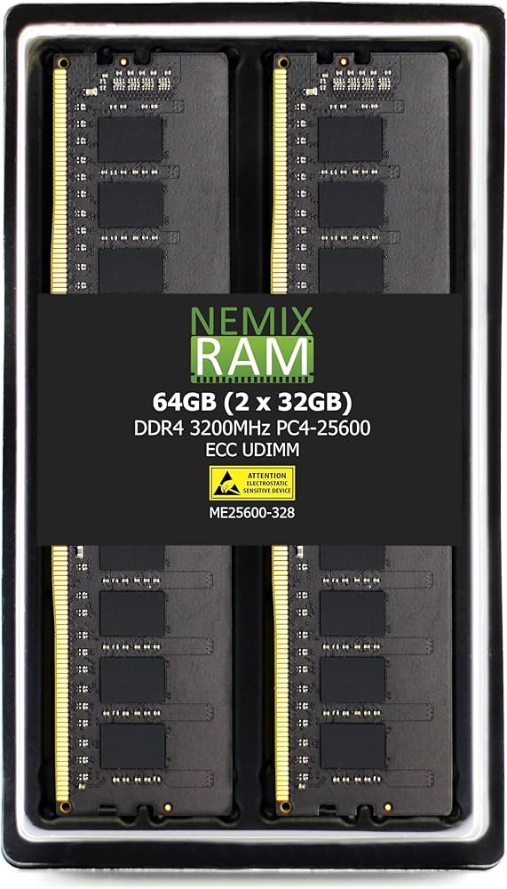 NEMIX RAM 64GB (2X32GB) DDR4 3200MHZ PC4-25600 2Rx8 1.2V CL22 288
