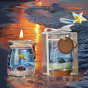 Amazon.co.jp: オーシャンテーマブルーパープルピンクジェルキャンドル