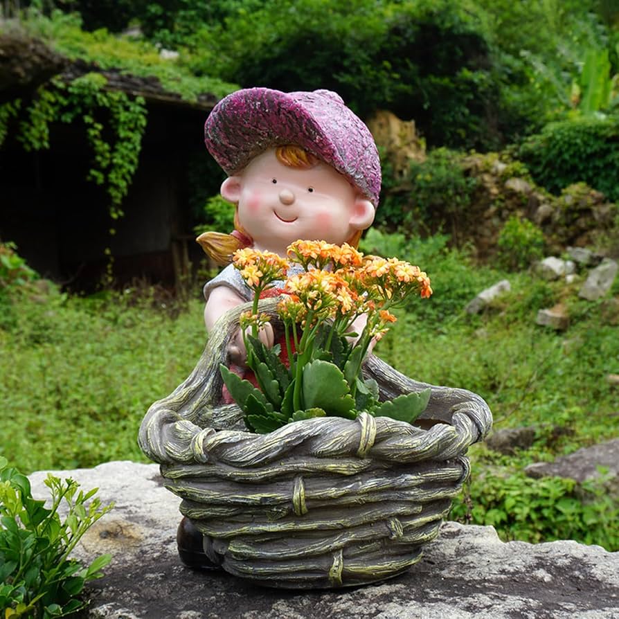 Amazon.co.jp: ガーデニング置物 樹脂材質 庭彫刻の装飾 ガーデン