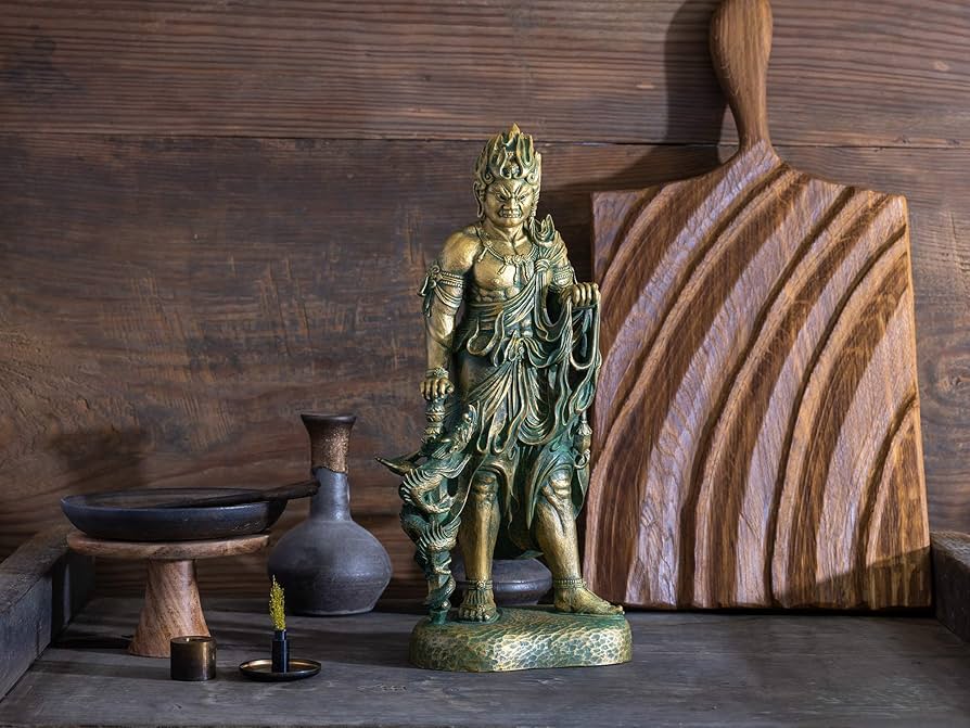 Amazon｜仏師銘版 不動明王 30cm 蝋型/青銅（ブロンズ）製 仏師：松久