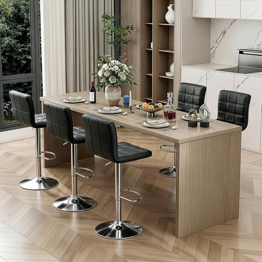 Amazon｜ZENY カウンターチェア 4脚セット 昇降式 回転 カウンター椅子