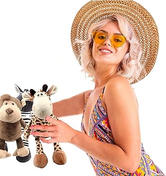 Amazon.co.jp: Haconba 8ピース 11インチ ジャングル 動物 ぬいぐるみ