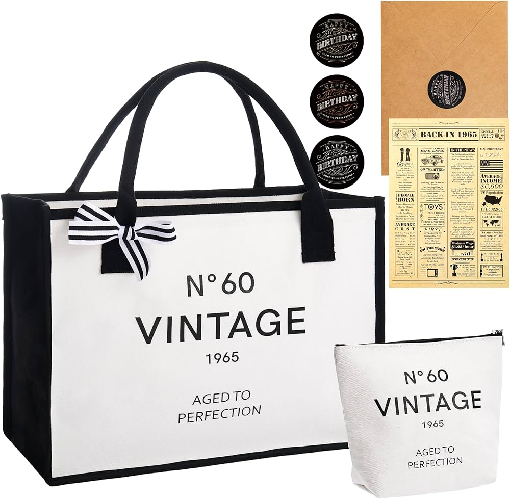Amazon.com: Crisky 60th Birthday Gifts for Women Canvas Tote Bag
