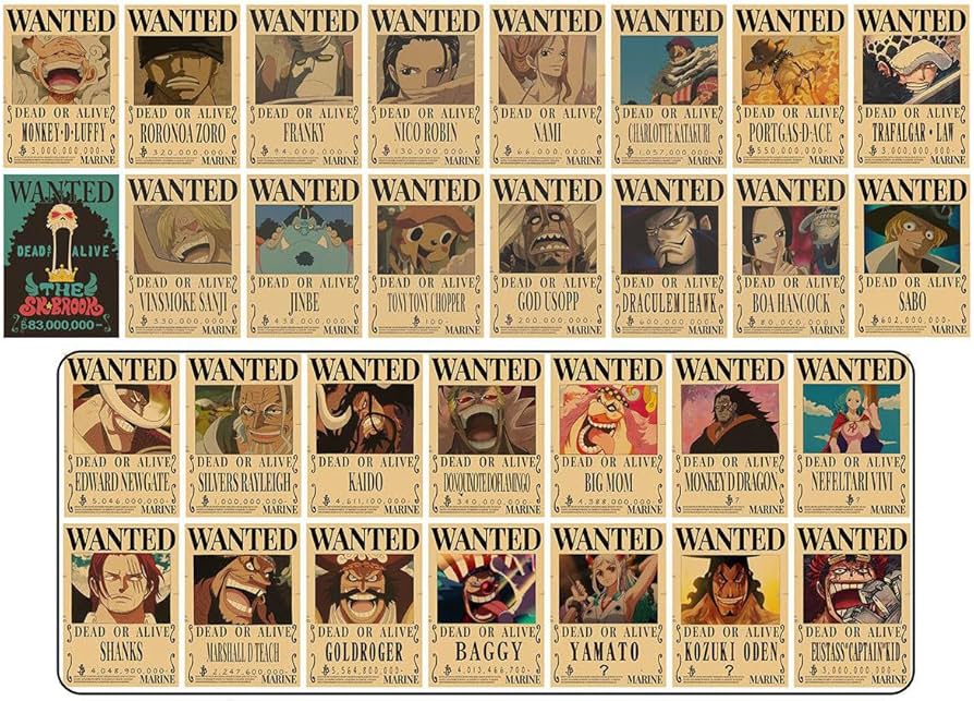Amazon.co.jp: ワンピース ポスター 手配書 セット 麦わら海賊団 四皇