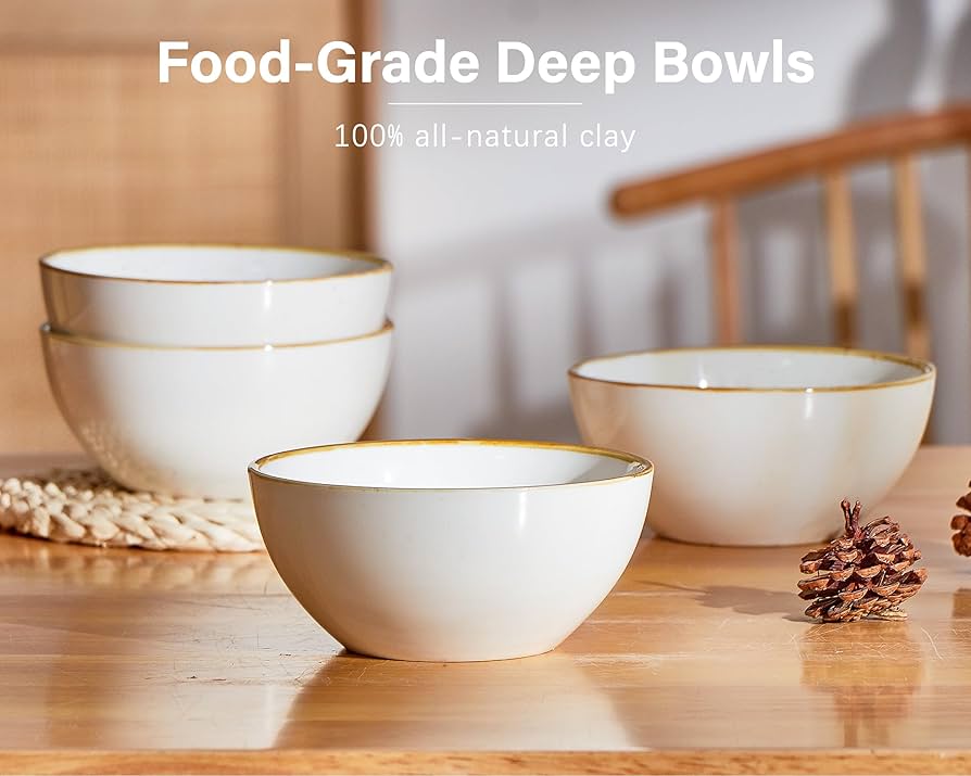 Amazon.com: ONEMORE Ceramic Bowl Set of 6, 24 oz Soup Bowl Cereal